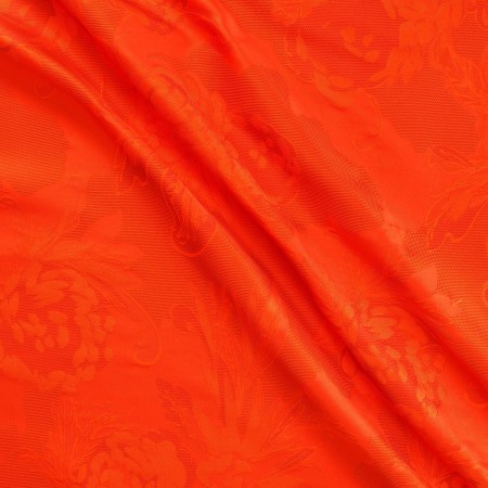 Jacquard mikado flores naranja oscuro